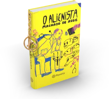 Capa O alienista - Livro de bolso com chaveiro