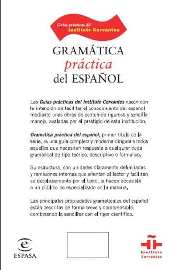Contracapa GRAMATICA PRACTICA DEL ESPANOL