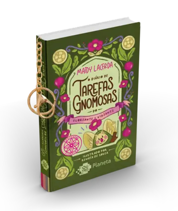Capa O diário de tarefas gnomosas do Floreante Viajante - livro de bolso com chaveir