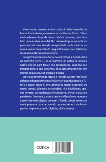 Contracapa O que devemos ao futuro