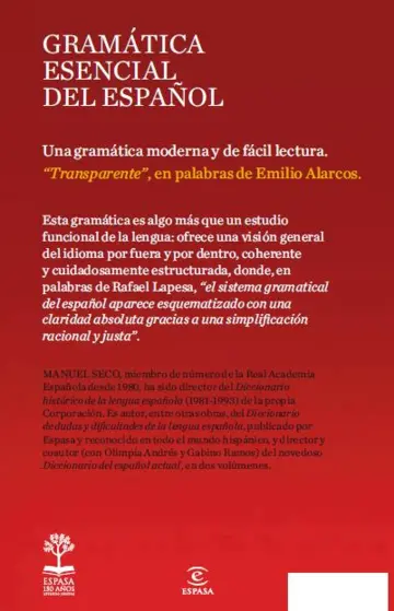 Contracapa GRAMATICA ESENCIAL DEL ESPANOL